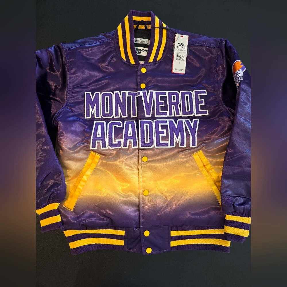 Brand New Simmons High School Purple Satin Jacket Size Small